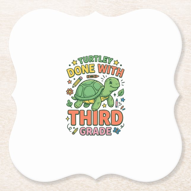 Turtley Fertig mit der dritten Klasse Schildkröten Untersetzer (Vorderseite)