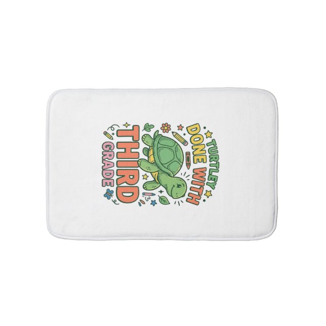 Turtley Fertig mit der dritten Klasse Turtle-Schul Badematte (Vorderseite)
