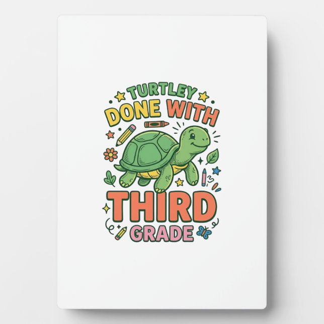 Turtley Fertig mit der dritten Klasse Turtle-Schul Fotoplatte (Vorderseite)