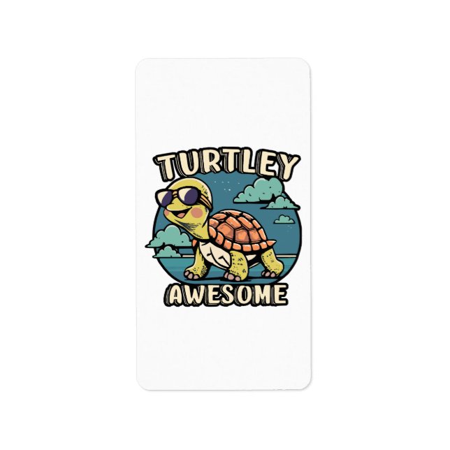 Turtley Phantastisch Adressaufkleber (Vorne)