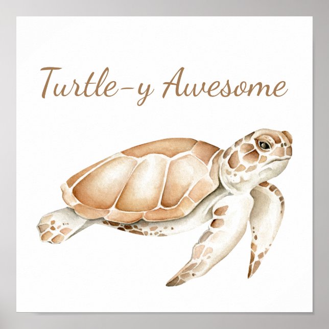 Turtley Phantastisch Sea Turtle Ocean Sea Animal A Poster (Vorne)