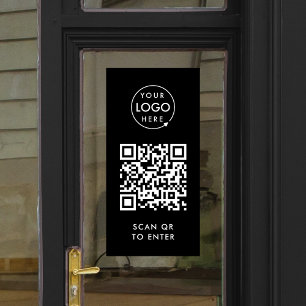 Türverriegelung der Kontrolle QR-Code Schwarzes Fensteraufkleber