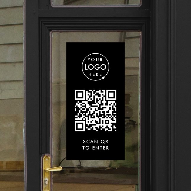 Türverriegelung der Kontrolle | QR-Code Schwarzes  Fensteraufkleber (Von Creator hochgeladen)