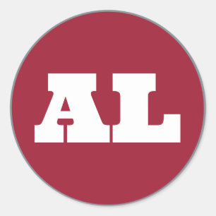 Tuscaloosa (AL) - Crimson x White x Gray Runder Aufkleber
