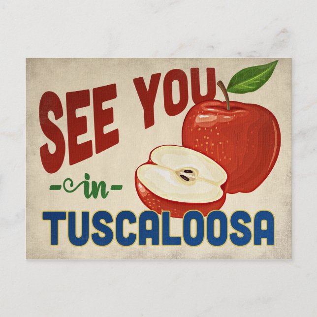 Tuscaloosa Alabama Apple - Vintage Travel Postkarte (Vorderseite)