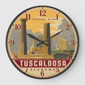Tuscaloosa Alabama Capitol Park Travel Poster Große Wanduhr