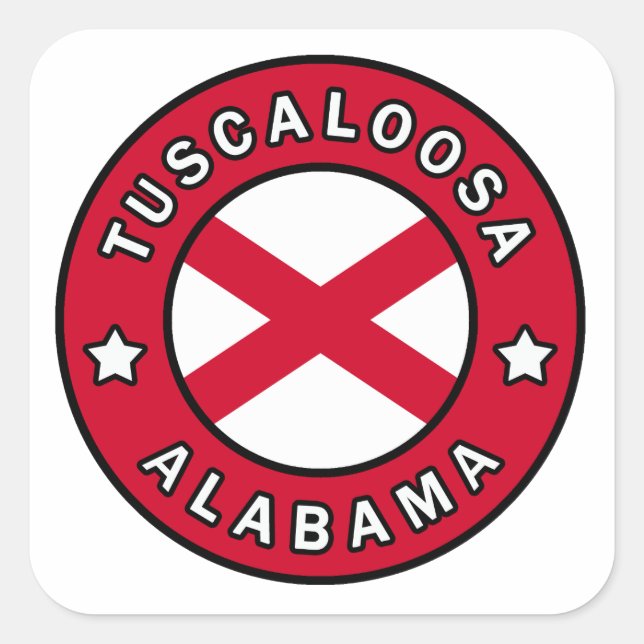 Tuscaloosa Alabama Quadratischer Aufkleber (Vorderseite)