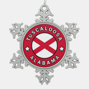 Tuscaloosa Alabama Schneeflocken Zinn-Ornament