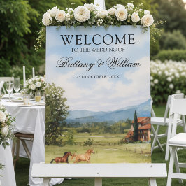 Tuscan Countryside Landscape Wedding Welcome