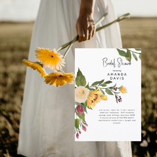 Tuscan Gold Sonnenblumen Brautparty Einladung