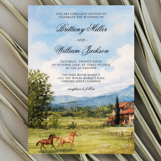 Tuscan-Inspired Countryside Landscape Wedding  Einladung (Von Creator hochgeladen)