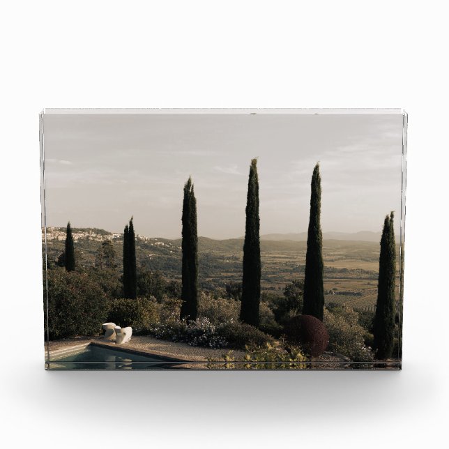 Tuscan landscape hidden behind cypresses (2024) fotoblock (Vorderseite)