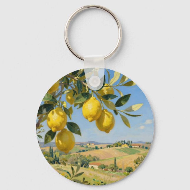 Tuscan Lemon Tree Landscape Schlüsselanhänger (Vorderseite)
