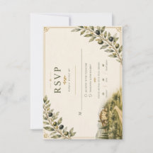 Tuscan Olive Garden Hochzeit RSVP | Italien