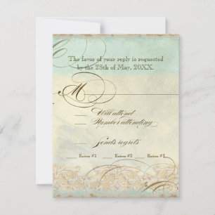 Tuscan Olive Tree n Swirl - Hochzeits-Antwort RSVP Karte