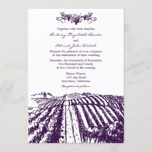 Tuscan Purple Winery Weinberg Hochzeits Einladunge Einladung