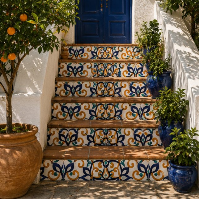 Tuscan Verve Vibrant Scrollwork  Mediterranean  Fliese (Von Creator hochgeladen)