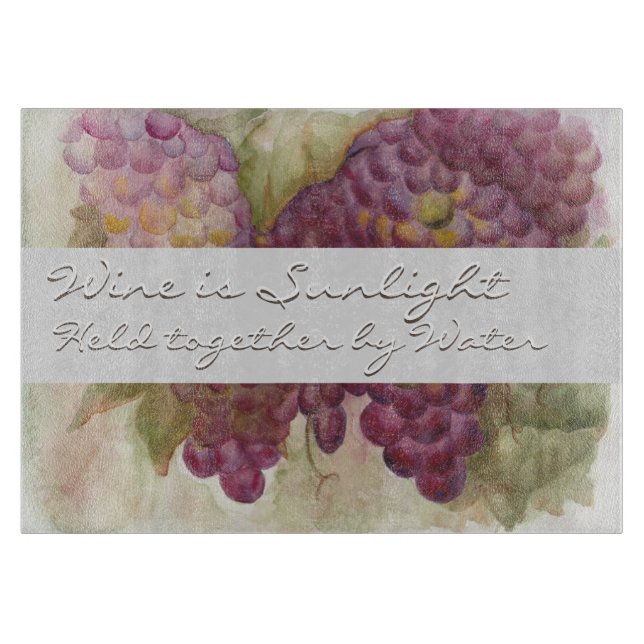 Tuscan Watercolor Grape Vineyard Galileo Quote Schneidebrett (Vorderseite)