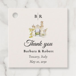 Tuscan Wedding Thank You Geschenkanhänger