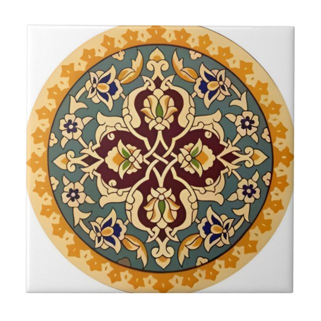 tuscan yellow green flower pattern tiles fliese (Vorderseite)