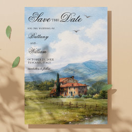 Tuscany Countryside Vineyard Wedding  Save The Date