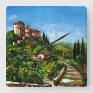 TUSCANY LANDSCAPE QUADRATISCHE WANDUHR
