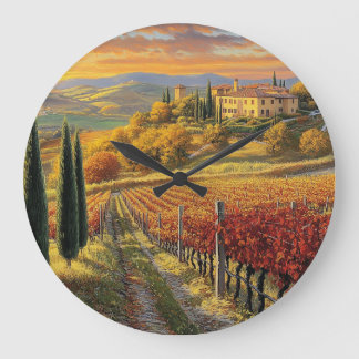 Tuscany Landscape Round Clock Große Wanduhr