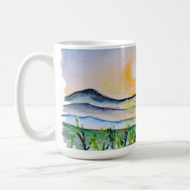 Tuscany Sunrise Watercolor Journey Italien Kaffeetasse (Links)