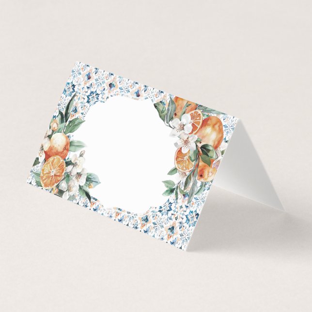 Tuscany Tile Citrus Italien Platzkarte Tischdekor (Vorderseite)