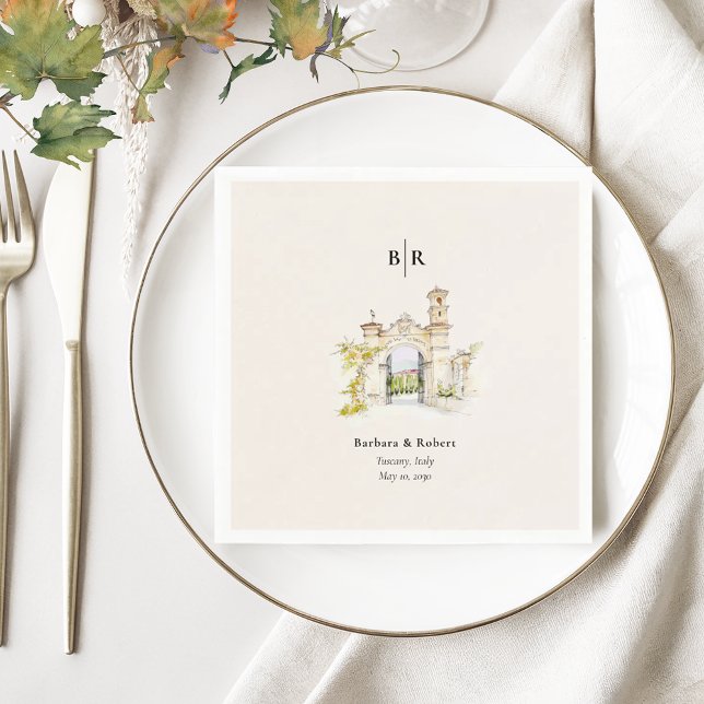 Tuscany Wedding Cocktail Serviette (Von Creator hochgeladen)