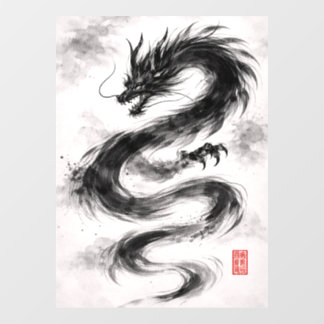 Tusche-Drache – Schatten des Windes Fensteraufkleber