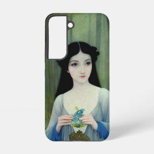 Tusche-Illustration einer schönen Frau im Wald Samsung Galaxy Hülle