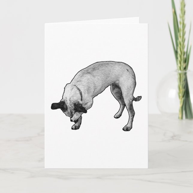 Tuschegezeichneter Terrier Hallo Karte (Vorderseite)