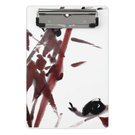 Tuschekunst mit Schnecke und Rotem Bambus Mini Klemmbrett