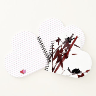 Tuschekunst mit Schnecke und Rotem Bambus Notizbuch