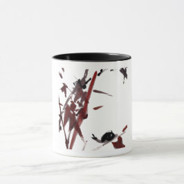 Tuschekunst mit Schnecke und Rotem Bambus Tasse