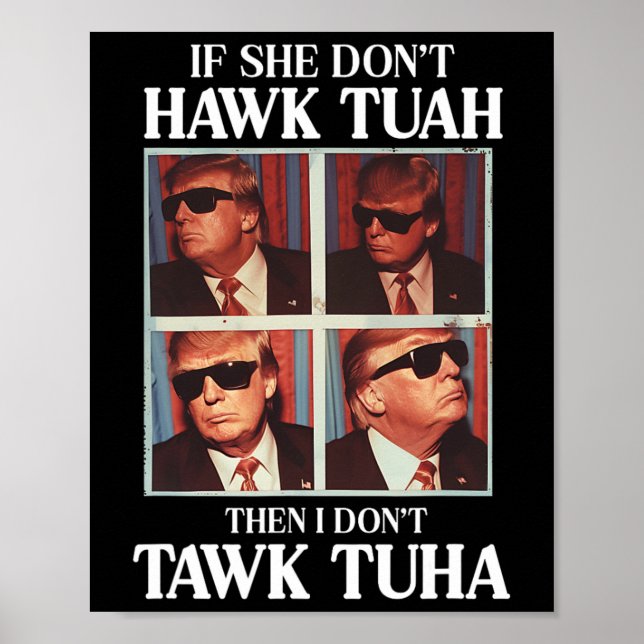 Tush 2024 Hawk Tuah Trump Embarring Flughafen Poster (Vorne)