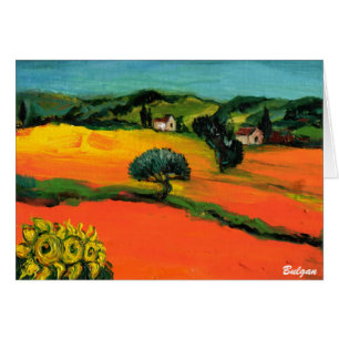 TUSKANISCHE LANDSCHAFT MIT SONNENBLUMEN