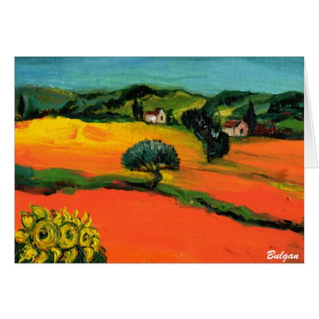 TUSKANISCHE LANDSCHAFT MIT SONNENBLUMEN (Vorderseite (Horizontal))