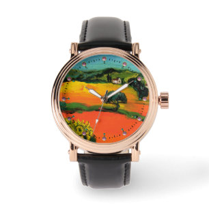 TUSKANISCHE LANDSCHAFT MIT SONNENBLUMEN ARMBANDUHR