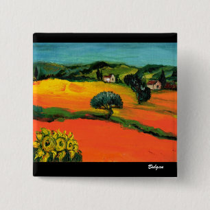 TUSKANISCHE LANDSCHAFT MIT SONNENBLUMEN BUTTON