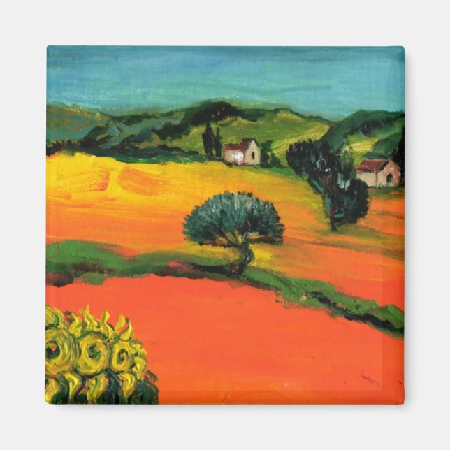 TUSKANISCHE LANDSCHAFT MIT SONNENBLUMEN MAGNET (Vorne)