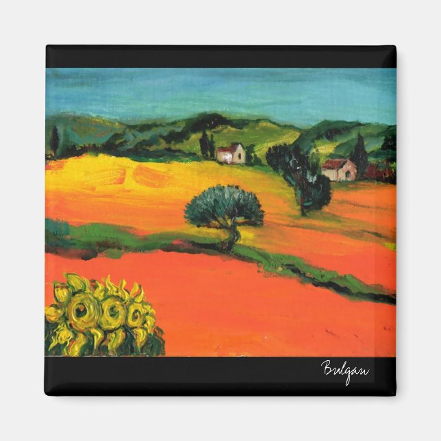 TUSKANISCHE LANDSCHAFT MIT SONNENBLUMEN MAGNET (Vorne)