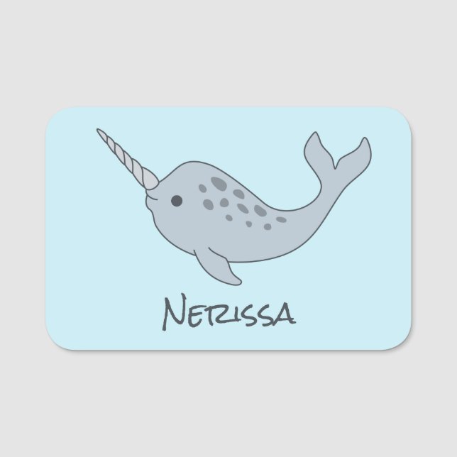 Tusked Narwhal Namensschild (Vorderseite)