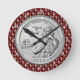 Tuskegee Airmen COIN Runde Wanduhr