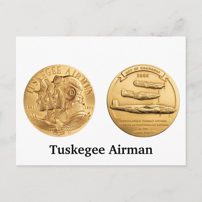 Tuskegee Airmen Gold Medaille Postkarte (Vorderseite)