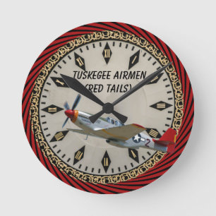 Tuskegee Airmen Round Clock Runde Wanduhr