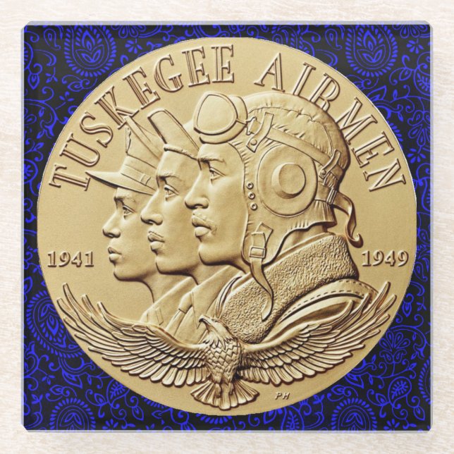 TUSKEGEE FLIEGER-MÜNZE GLASUNTERSETZER (Vorderseite)