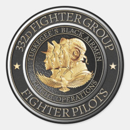 Tuskegee Red Schwanz Airmen 332d Fighter Group Runder Aufkleber