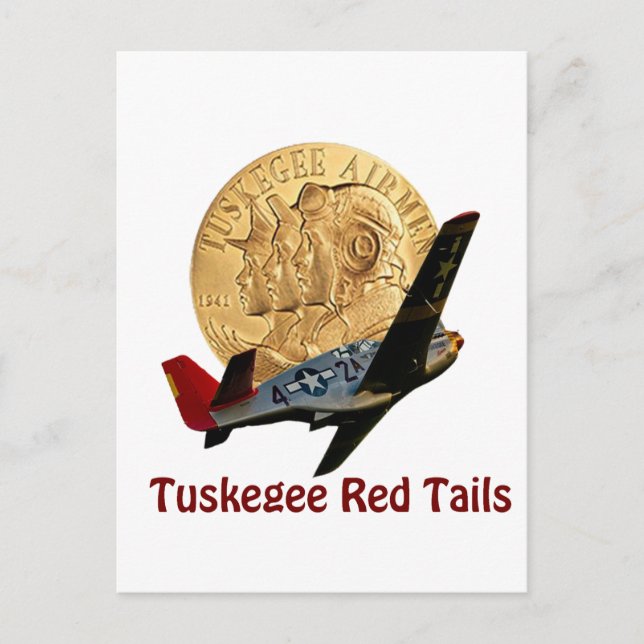 Tuskegee Red Schwanz Postkarte (Vorderseite)